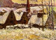 Paul Gauguin Breton Village in the Snow oil painting artist